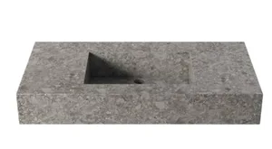 כיור גרניט פורצלן 120/46 ס"מ בעובי 15 ס"מ אפור טרצו סיוון אופיר