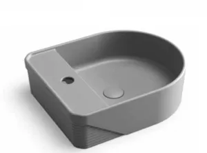 כיור חרס מונח עם חור לברז 46X38X13 ס"מ אפור מט 9518MG סיוון אופיר