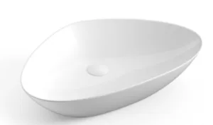 כיור חרס מונח משולש 59X39X13 ס"מ לבן מבריק 9856W סיוון אופיר