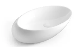 כיור חרס מונח סירה 59X37X14 ס"מ לבן מבריק 9863W סיוון אופיר