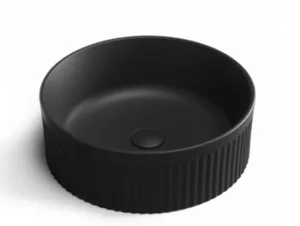 כיור חרס מונח 37X37X13 ס"מ עם פסים שחור מט 9562MB סיוון אופיר