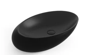 כיור חרס מונח 59X37X14 ס"מ סירה שחור מט 9863MB סיוון אופיר