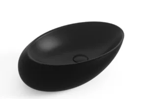 כיור חרס מונח סירה 49X32X14 ס"מ שחור מט 9862MB סיוון אופיר