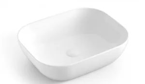 כיור חרס מונח מלבני 50X40X14.5 ס"מ לבן מבריק 9851W סיוון אופיר