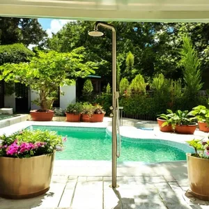 מערכת רחצה יוקרתית לגינה כולל אינטרפוץ מתכת בגימור זהב מט 5014YB סיוון אופיר