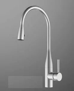 ברז מטבח נשלף מצב זרימה אחד ניקל מוברש 1027CB סיוון אופיר