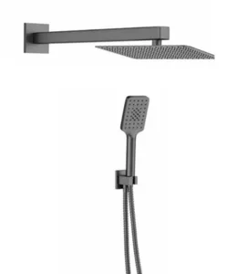 סט רחצה למקלחת 5 חלקים מרובע אפור גרפיט S24GR סיוון אופיר