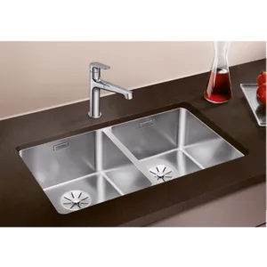 כיור מטבח בלנקו ANDANO אנדאנו 340/340IF נירוסטה 44X74.5X19 ס"מ BLANCO מקורי באחריות ניגא!!! יבוא רשמי! BLANCO בלנקו