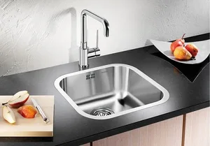 כיור מטבח בלנקו QUATRA 400 קוורטאה 400 נירוסטה 40X45X17.5 ס"מ BLANCO מקורי באחריות ניגא!!! יבוא רשמי! BLANCO בלנקו