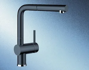 ברז מיקסר נשלף בלנקו BLANCO לינוס LINOS שחור מט משולב 516708 BLANCO בלנקו