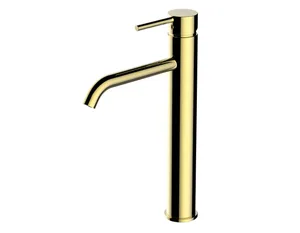 ברז אמבט קידה גבוה זהב מוברש 57507 שוני SHONY