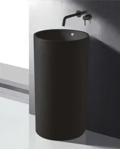 כיור אבן עגול עומד שחור מט 90509 שוני SHONY