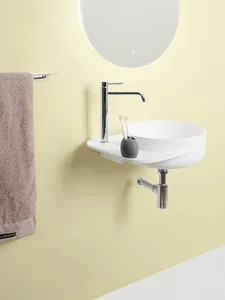 כיור אמבט 45X38X15.5 ס"מ ומשטח עגול אינטגרלי 70416 שוני SHONY