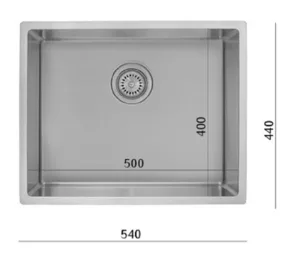 כיור מטבח נירוסטה אקווטופ דגם פיקנטו 44X54X20 ס"מ התקנה שטוחה RB006 AQUATOP