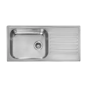 כיור נירוסטה 50X100X20 ס"מ מיניסטר 10 התקנה עליונה R24508 גומא