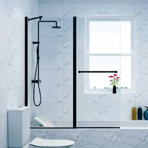 אמבטיון 120 ROTEM - רותם דופן קבועה ודלת IN/OUT שחור BATH2806 פורום