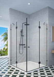 מקלחון פינתי 2 דפנות קבועות + 2 דלתות IN/OUT שחור מידה מיוחדת 101-135 MIKE W פורום