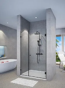 מקלחון חזית דופן קבועה ודלת פתיחה החוצה בלבד שחור מידה מיוחדת 80-110 MIKE 1B פורום