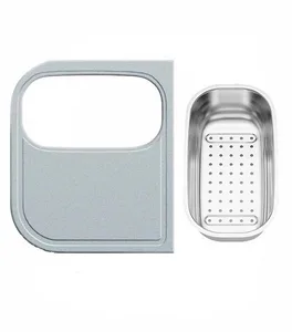 קרש פלסטיק אפור עם קערת שאריות מנירוסטה B217610 ניגא