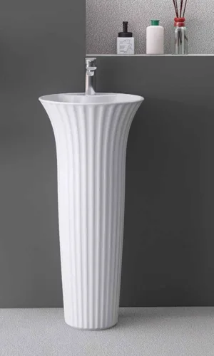 כיור חרס עומד 41.5X40 ס"מ לבן מט 9606MW סיוון אופיר