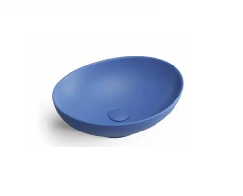 כיור חרס מונח אובלי 40X33X14.5 ס"מ כחול רויאל 9450DL סיוון אופיר