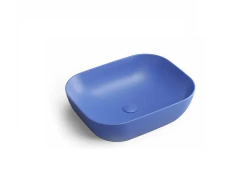 כיור חרס מונח מלבני 50X40X14.5 ס"מ כחול רויאל 9851DL סיוון אופיר