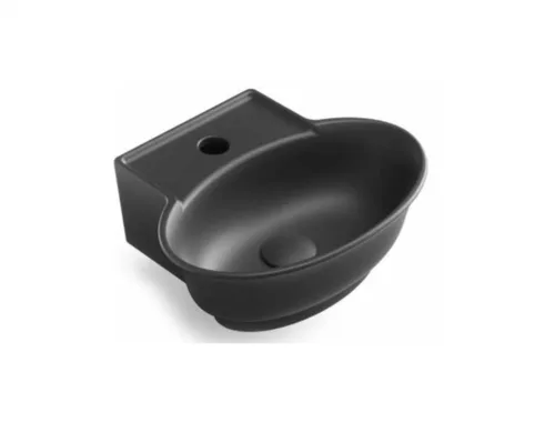 כיור חרס תלוי 40X34X13 ס"מ שחור מט 9418MB סיוון אופיר