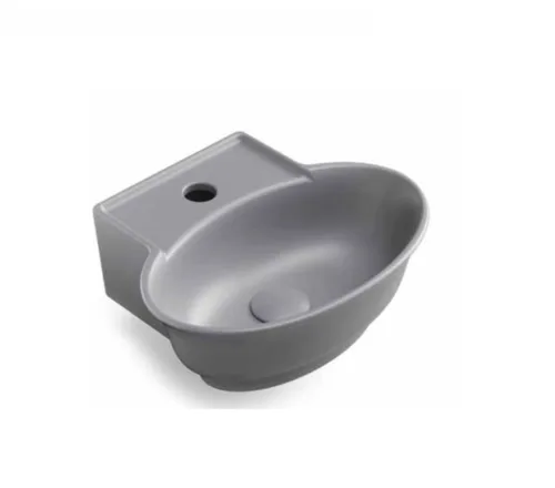 כיור חרס תלוי 40X34X13 ס"מ אפור מט 9418MG סיוון אופיר