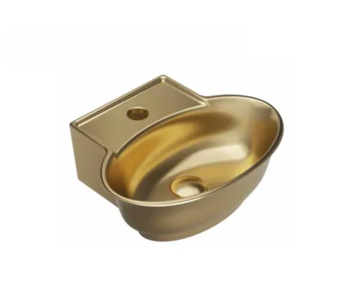 כיור חרס תלוי 40X34X13 ס"מ זהב מט 9418MG1 סיוון אופיר