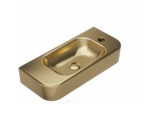 כיור חרס תלוי 50X22X11 ס"מ זהב מט 9319MG1 סיוון אופיר