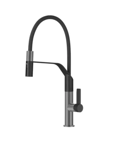 ברז מטבח נשלף 2 מצבי זרימה שחור מט בשילוב אפור גרפיט 1029GRB סיוון אופיר