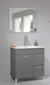 ארון עומד דגם יאריס - YARIS עומק 40 ס"מ עם כיור רובי חרס לבן 102 ס"מ סניטק