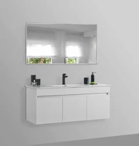 ארון תלוי דגם נונו - NONO עומק 40 ס"מ עם כיור רובי חרס לבן 92 ס"מ סניטק