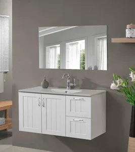 ארון תלוי דגם פרגוס - PARGUS עומק 47 ס"מ עם כיור סקיני חרס לבן 92 ס"מ סניטק