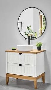 ארון תחתון דגם סיטרוס - CITRUS עם משטח עליון קוריאן לבן מט 82 ס"מ סניטק