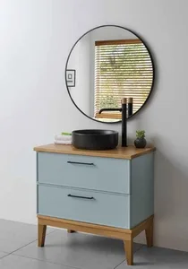 ארון תחתון דגם פסקל - PASCAL עם משטח עליון קוריאן לבן מט 92 ס"מ סניטק