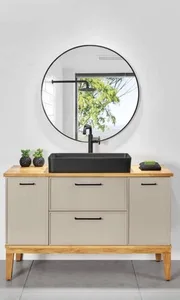 ארון תחתון דגם גולדן - GOLDEN עם משטח עליון קוריאן לבן מט 92 ס"מ סניטק