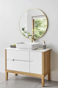 ארון תחתון דגם לורי - LORY עם משטח עליון קוריאן לבן מט 122 ס"מ סניטק