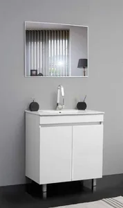 ארון עומד דגם מימי - MIMI עומק 40 ס"מ עם כיור רובי חרס לבן 62 ס"מ סניטק