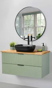 ארון תלוי דגם קוסטה - COSTA עומק 47 ס"מ עם כיור סקיני חרס לבן 102 ס"מ סניטק