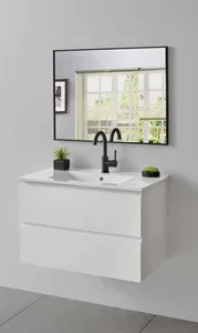 ארון תלוי דגם פנדור - PANDOR עומק 47 ס"מ עם כיור סקיני חרס לבן 72 ס"מ סניטק