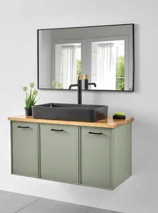 ארון תלוי דגם אמילי - EMILY עומק 40 ס"מ עם כיור רובי חרס לבן 92 ס"מ סניטק