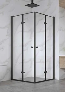 מקלחון פינתי שחור דגם רומאו מידה מ- 68 ס"מ עד 90 ס"מ סניטק