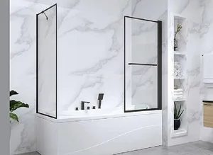 אמבטיון שחור פרנק 80 חזית 80 ס"מ +דופן צד 66-68 ס"מ FRANK 80 סניטק