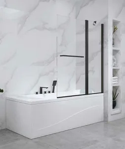 אמבטיון דנבר יהלום שחור 120 ס"מ קבוע ודלת סניטק