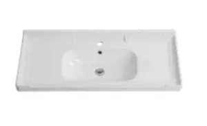 כיור אינטגרלי 102X47.5 ס"מ דגם לואי לבן מבריק LOUI סניטק