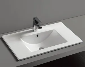 כיור רחצה אינטגרלי רובי 92X39.5X18 ס"מ לבן מבריק RUBI סניטק