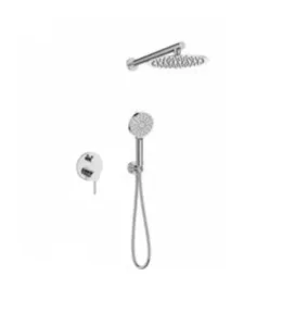 סט מקלחת 6 חלקים דגם מגנום ראש מקלחת אינטרפוץ 4 דרך זרוע מזלף 3 מצבים נקודת מים עם מתלה וצינור כרום MAGNUM-CH סניטק