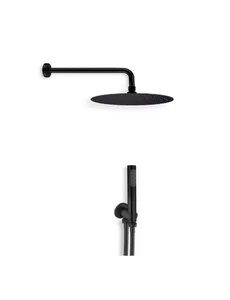 סט מקלחת אידיאל ראש מקלחת 20 ס"מ שחור מט סניטק