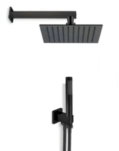 סט מקלחת באטיו ראש מקלחת 30/30 ס"מ שחור מט סניטק